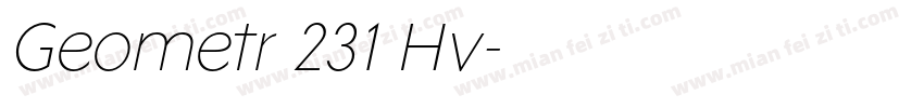 Geometr 231 Hv字体转换